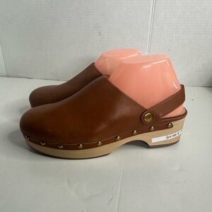 J Crew Convertible leather clogs, in Brown Size 9.5